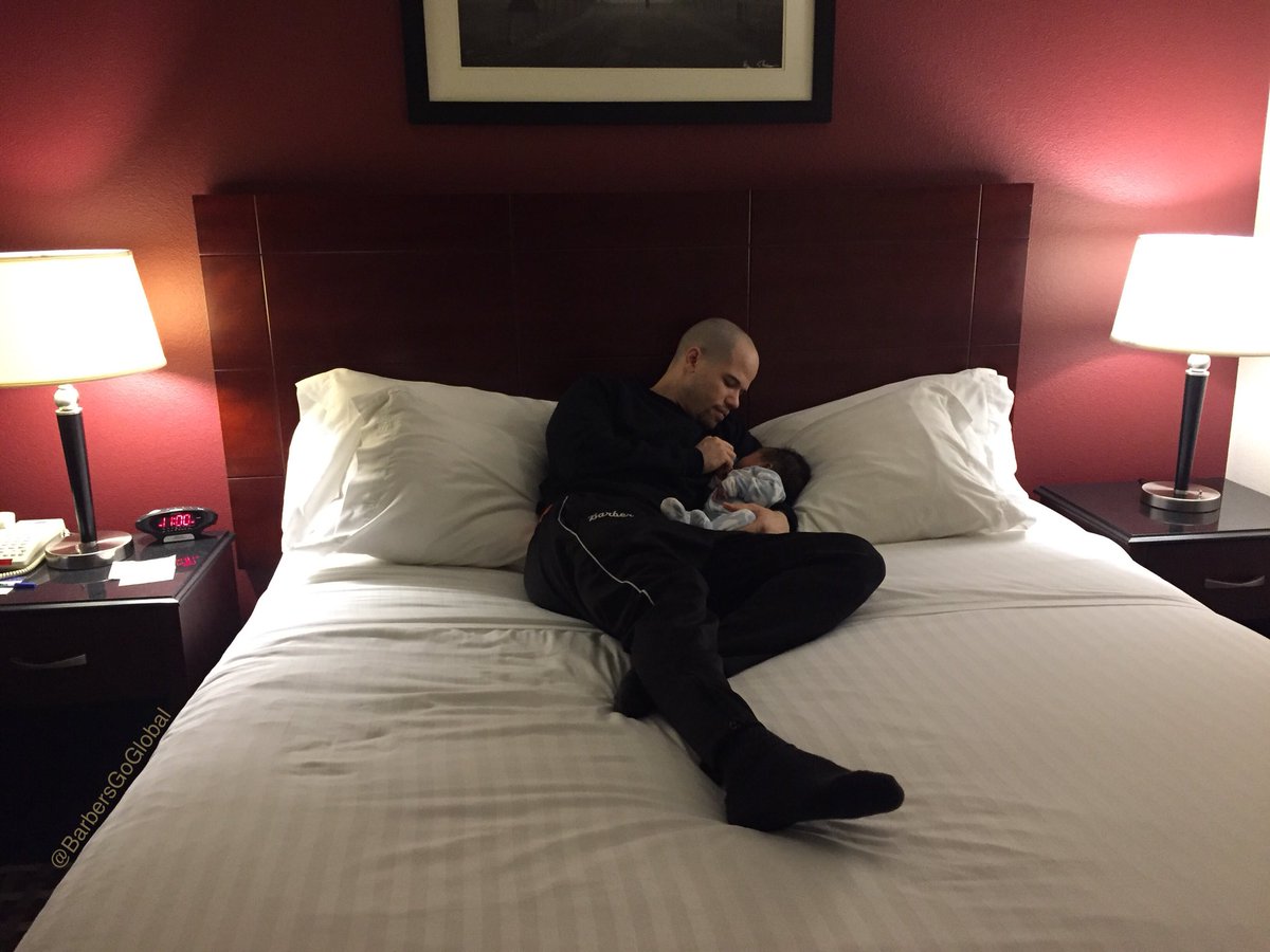 BarbersGoGlobal's tweet photo. Checked into a @HIExpress with our infant because the roads are horrible due to snow! Hoping to recoup and start again after a much needed rest. 😴 https://t.co/J2jLgefEpb