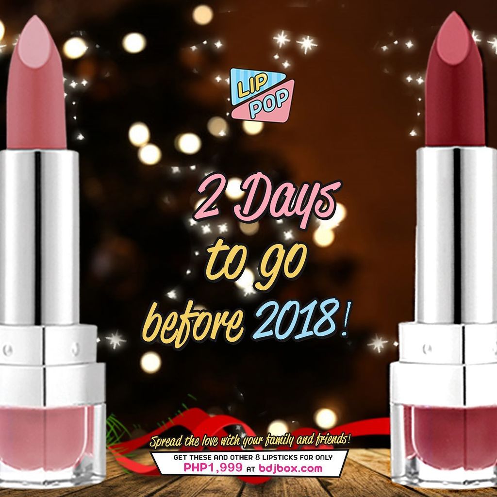 BDJBox's tweet image. You go pink or you go red. 2 more days before the New Year! Which shade are you? :) So, get your BDJ Box Lip Pop now for only PhP1,999! Or get 2 for only PhP1,499 each! Shop now at bdjbox.com/shop! ift.tt/2EdGZ6t
