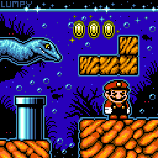 LumpyTouch's tweet photo. πA lil' water level, inspired loosely by Mario Bros. 3. NES palette. π
#underwaterlevel @Pixel_Dailies #pixel_dailies #aseprite #pixelart
#gameart #indiedev #gamedev https://t.co/Mf5XOdI88S