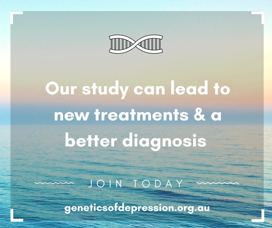 DepressionAu's tweet photo. If you've been treated for depression and are over the age of 18, make it your new years resolution to participate in the Australian Genetics of Depression Study. You can help make a difference for future generations https://t.co/rZYGwdp1OA