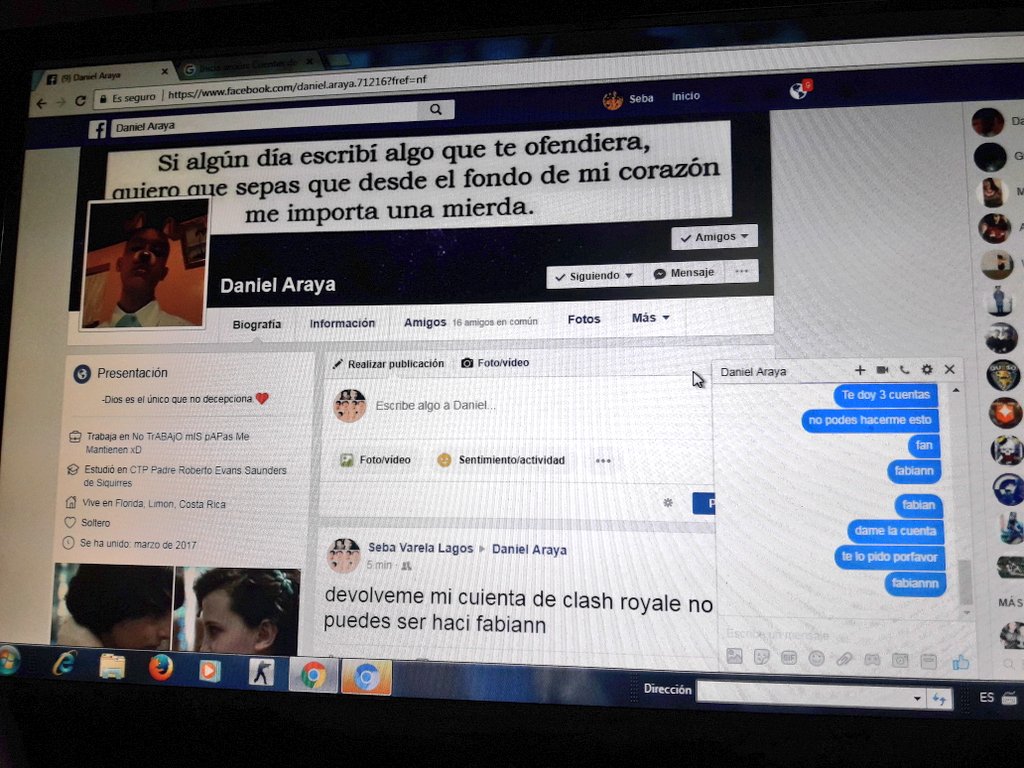 Destro_GG's tweet photo. Gente este Hdp me robo mi cuenta, compre gemas la oferta y el tenia mi cuenta hace mese porque cuando era Arena 11 le dije si me subia copas y me robo la cuenta con 2500 gemas y 130k de oro RT para que quede escrachado para la comunidad Cr- Fabian_CR en Face- Daniel Araya... Rt https://t.co/zRE9CKoadU