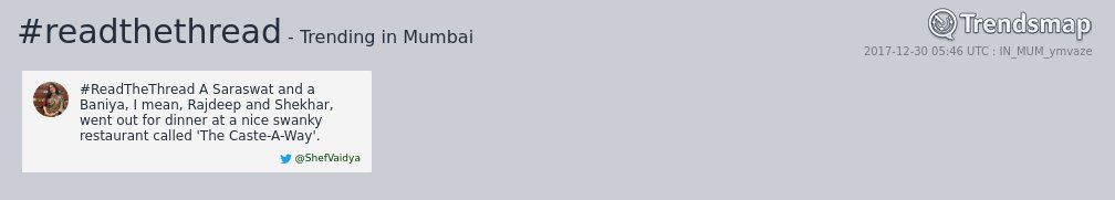 TrendsMumbai's tweet image. #readthethread is now trending in #Mumbai

trendsmap.com/r/IN_MUM_ymvaze