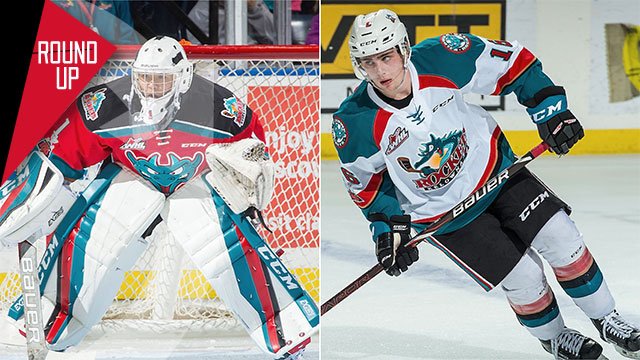 TheWHL's tweet photo. Porter shuts the door with 28 saves, @klind13 tallies hat trick as the @Kelowna_Rockets silenced the Blazers Friday + all the rest. 

ROUNDUP 📰 | https://t.co/ZZAA2xevRF https://t.co/QvNaWXsdwm