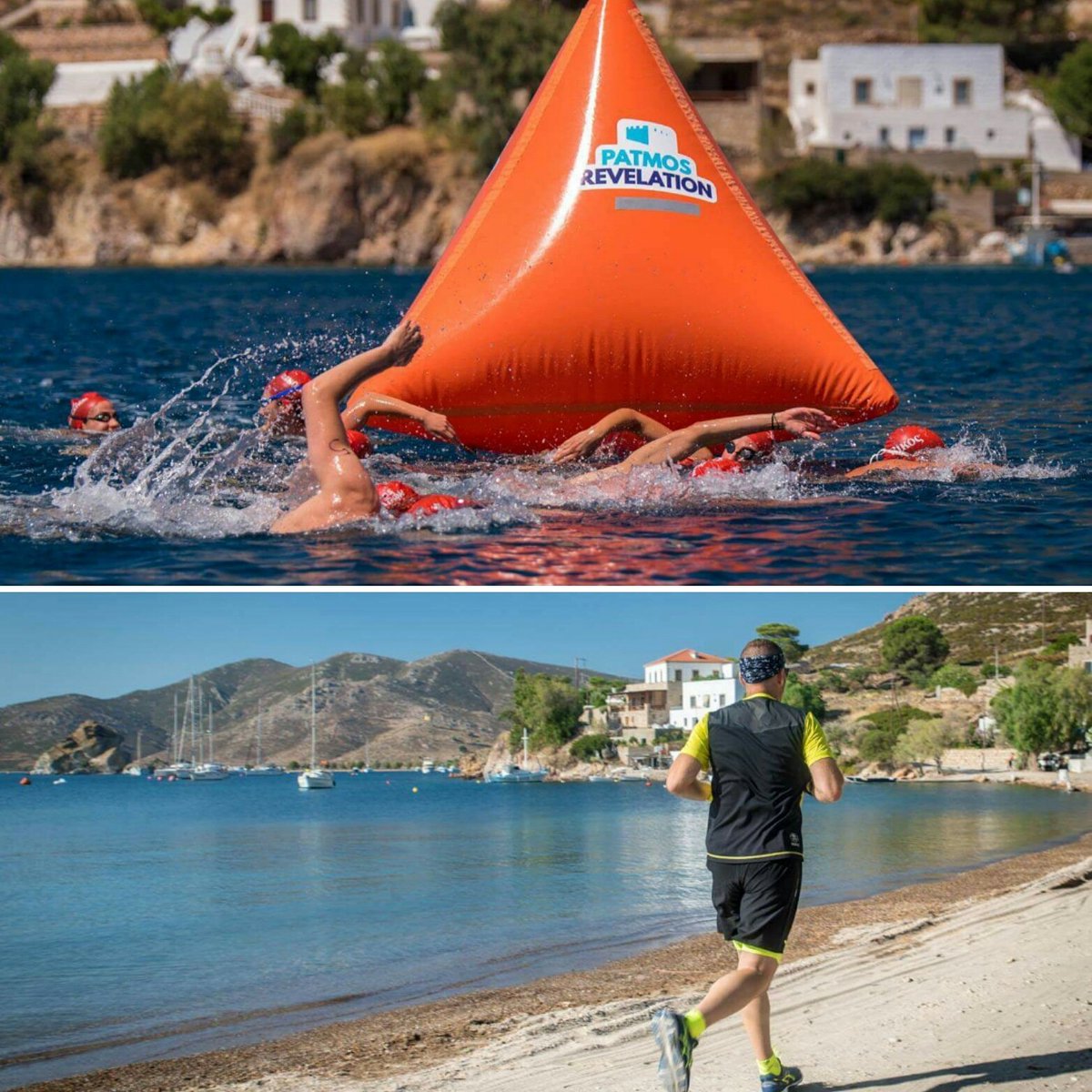 PatmosRevel's tweet photo. Καλές γιορτές &amp; καλή πρωτοχρονιά σε όλους! Season's Greetings from #PatmosRevelation! Our warmest wishes for 2018! #patmos #visitpatmos #running #swimming #run #swim #greece #dodecanese #aegeanlikenoother https://t.co/m8AUthb0JL