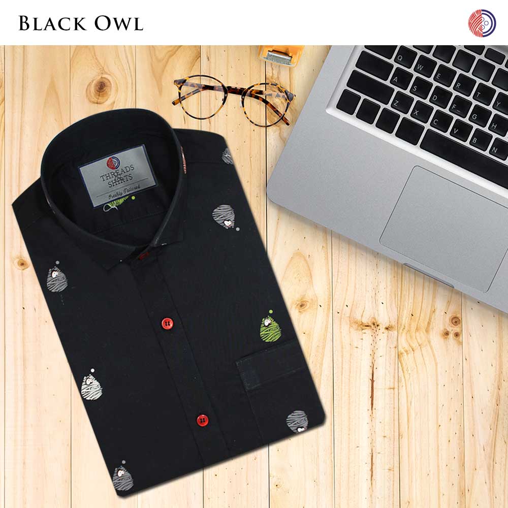 threadsnshirts's tweet photo. Don’t be confused about what to wear this weekend anymore! The black owl is your quirky casual pick! #threadsandshirts #shirtoffer #shirts #wardrobe #quirky #colors #print #design #classy #shirt #men #mens #perfect #fashion #mensfashion #formal #buisness #casual #sale #wintersale https://t.co/5qI3PTIAWq