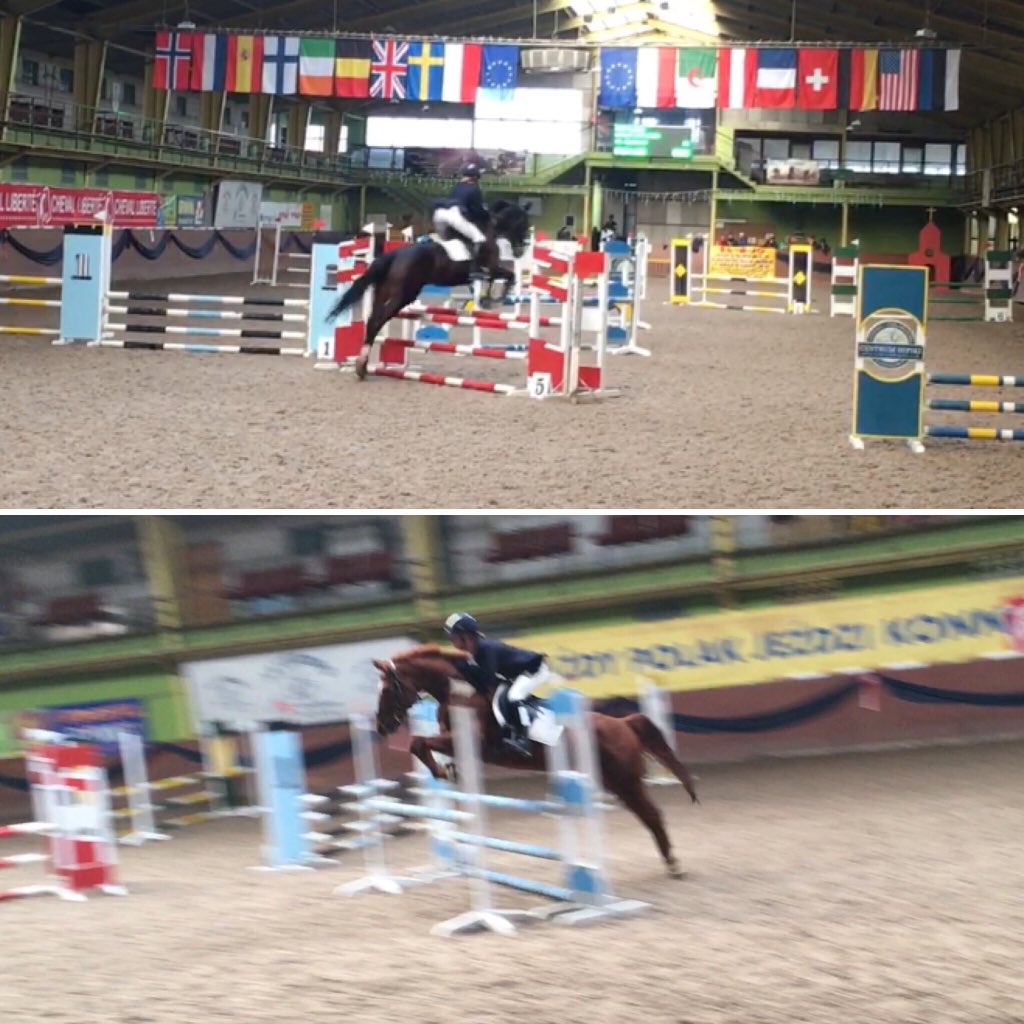 Fab start to jumping day with <a href="/indiawishart/">India Wishart</a> and <a href="/Sophieamhall/">Sophie A-M Hall</a> through to the semi-Finals! Go team! 🎉🇬🇧🥇