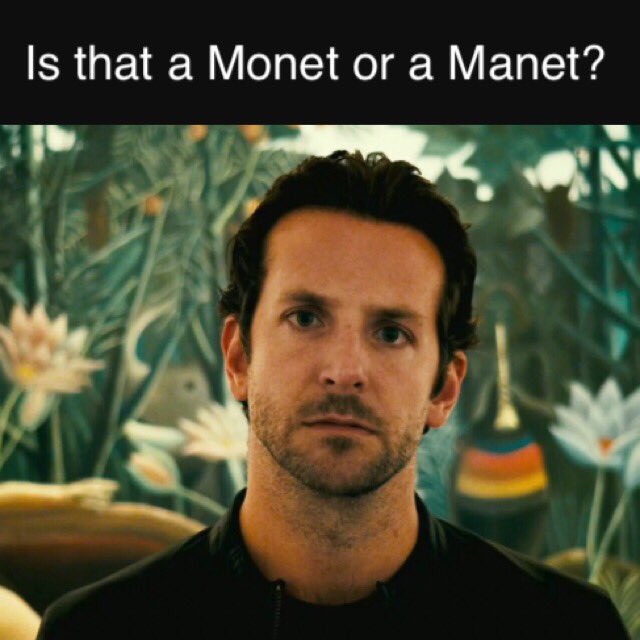 Is that a Monet or a Manet? 
#bradleycooperisconfused #confusedbradley #confusedbradleycooper #bradleycooper