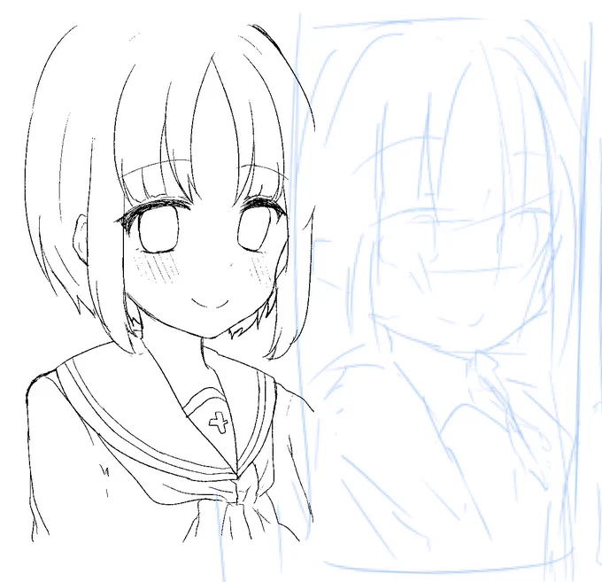 私漫画の下書きかなり雑なんだけど、そこから直接線拾うから、なんでそうなるんだよって豆腐さんにいわれる。 