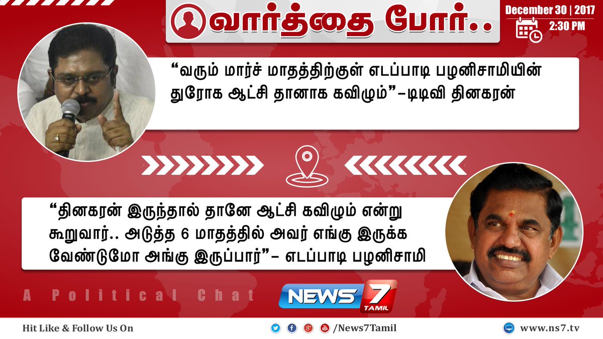 news7tamil's tweet photo. டிடிவி தினகரனுக்கு முதல்வர் எடப்பாடி பழனிசாமி பதிலடி..!

https://t.co/5wMBD3FLqB | #TTVvsEPS https://t.co/uZl6PYPTVM