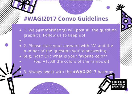 A few reminders for those who are new to our Twitter convos:

Please always put "A" plus the number of the question at the beginning of your answer.

Don't forget the #WAGI2017 hashtag!