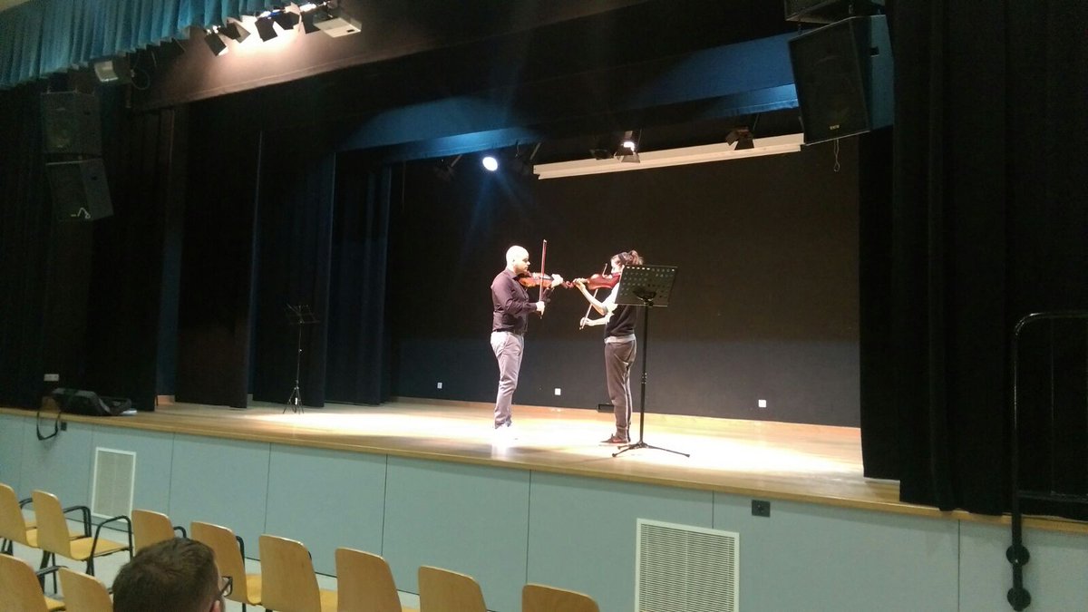 gabetevil's tweet photo. What a great time I had at @CivicosZgz #centrocivicovaldefierro giving master classes to students age 9 to age 60! And performing a great recital with pianist Takahiro Mita https://t.co/t7cucxtE0X