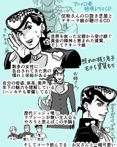 【円盤特典ネタバレ】
4部アニメ円盤13巻付録のドラマCDの感想少し、おまけは混部です。まさかの誇り高い息子のテキーラ、本当に有難うございます…その血の運命 