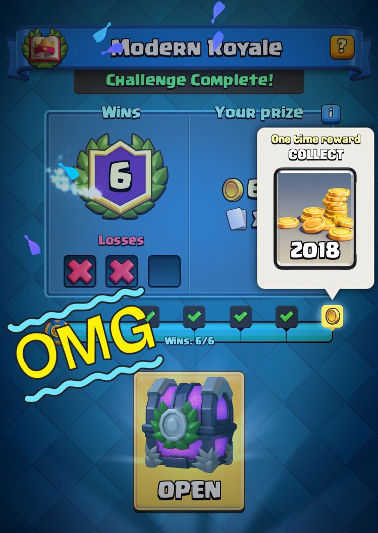 CarlosBitMe's tweet photo. Yaaaaay! I beat #ModernRoyale Challenge on my 2nd try. Happy 2018 @ClashRoyale 👏🏼 #checkmydeck https://t.co/DGNLUBUjGr