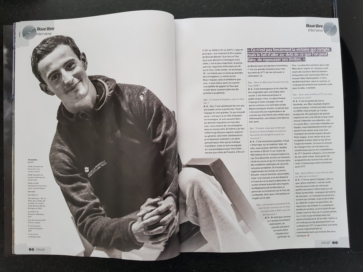 Alexis Vuillermoz (@a_vuillermoz) on Twitter photo Merci à <a href="/cyclist/">Cyclist magazine</a> pour cette double page dans leur beau magazine! Pour ceux que ça intéresse, on y débrief ma saison 2017, mes résultats & mes sentiments et on parle forcément un peu de 2018! 🤗 Merci à <a href="/cyclist/">Cyclist magazine</a> pour cette double page dans leur beau magazine! Pour ceux que ça intéresse, on y débrief ma saison 2017, mes résultats & mes sentiments et on parle forcément un peu de 2018! 🤗
