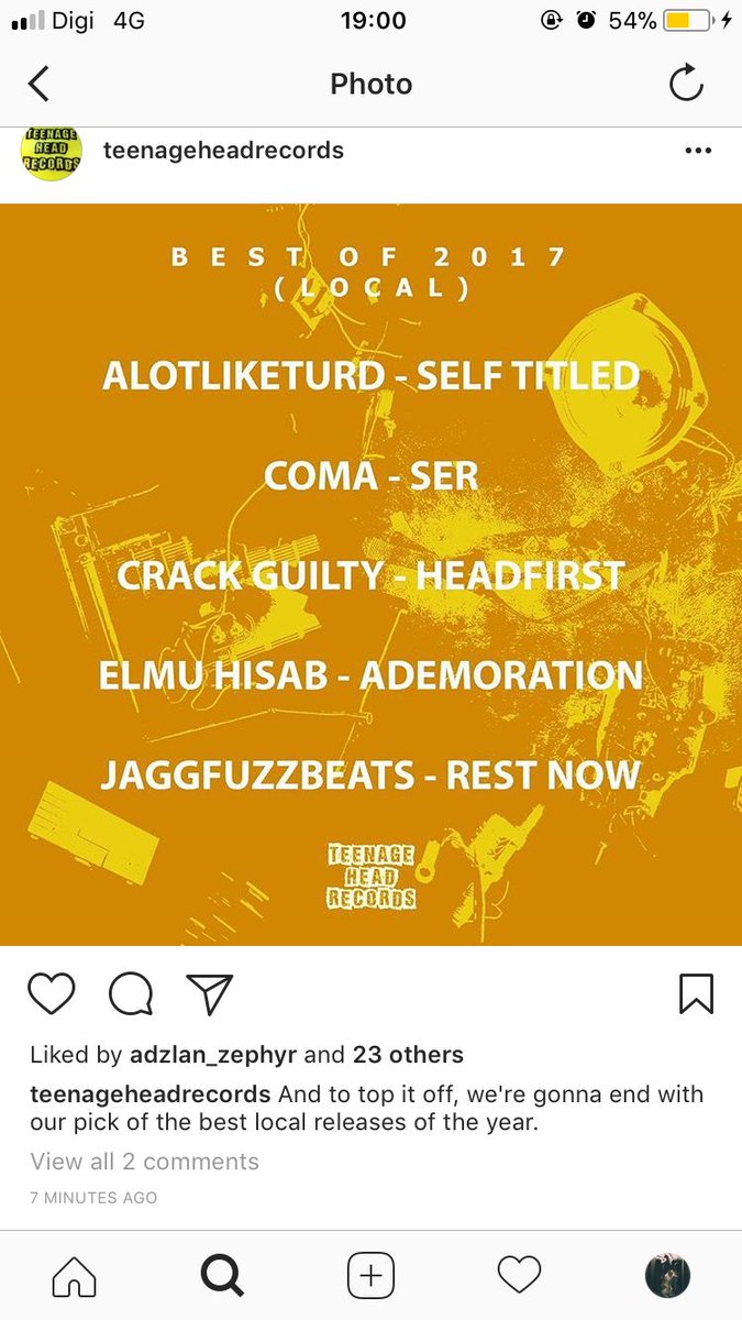 Didn’t expect we made it. We suck a lot. But we are flattered. Thank you Teenage Head Records