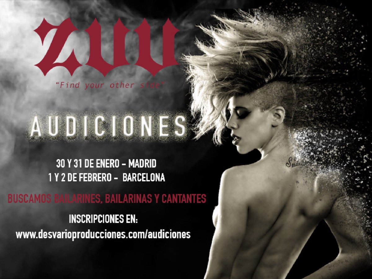Abrimos AUDICIONES para ZUU!! <a href="/desvario_prod/">DESVARÍO</a>