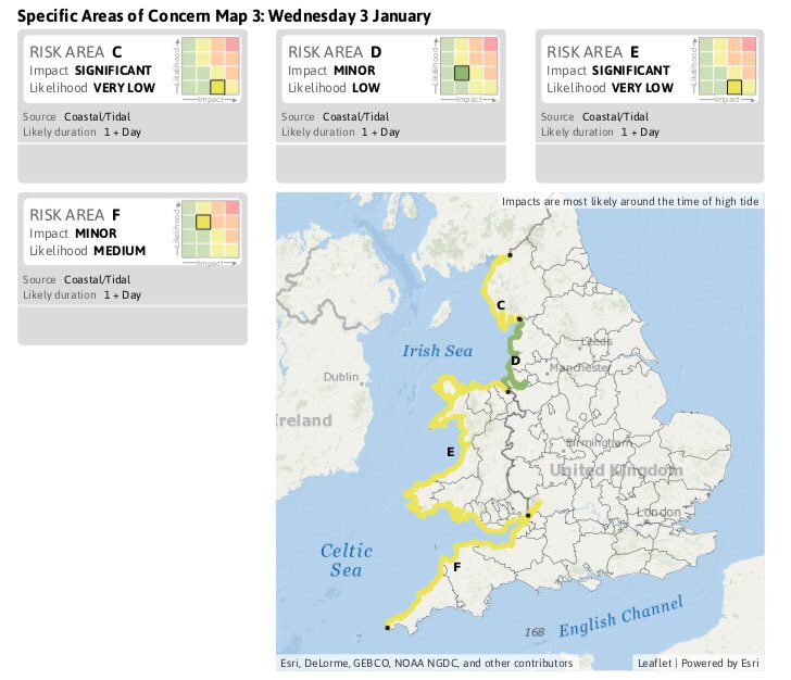 JPCurtinClimate's tweet image. The weather isn’t taking #NewYear off! #StormDylan is primarily wind issues in Ireland - we’re watching rain in SW on #NewYearEve but also some potentially significant coastal risk next week. Stay close to our updates …od-warning-information.service.gov.uk/5-day-flood-ri…
