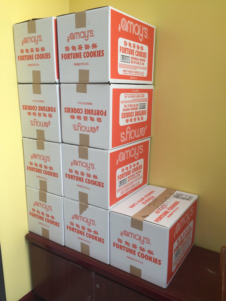 A Tetris sized block of fortune cookies.