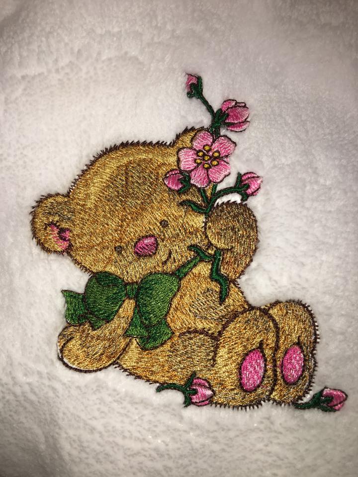diver361's tweet photo. Baby outfit with Teddy Bear pink flower embroidery design Author: Atelierul cu Broderii #babyoutfit #embroiderydesign #embroideredoutfit #newborngift #teddybear #embroideres #pinkflower design available here https://t.co/JKAJyldbD4 https://t.co/B8N45ziJEY