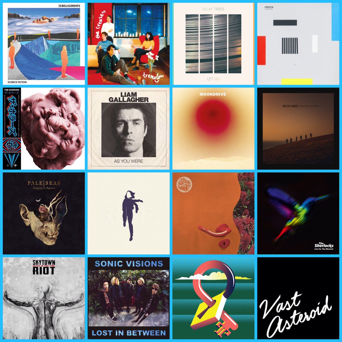 Big_T_4's tweet photo. My favourite albums for 2017 (A-Z).

@thebelligerents @the_creases @delaytrees @frothband @horrorsofficial @liamgallagher @neonwaltz @paleseas @rideox4 @ShadowgraphsNC @TheSherlocks @skytownriot @SNCVSNS @TemplesOfficial @vastasteroid https://t.co/9e120NzSqW