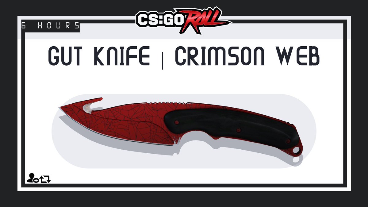 CSGORoll's tweet photo. Gut Knife | Crimson Web FT - GIVEAWAY

- Retweet &amp; Follow
- Enable notifications on CSGORoll
- Play Free Spin https://t.co/eVBIdbhBWj

Good Luck! https://t.co/5mwol0DNzu