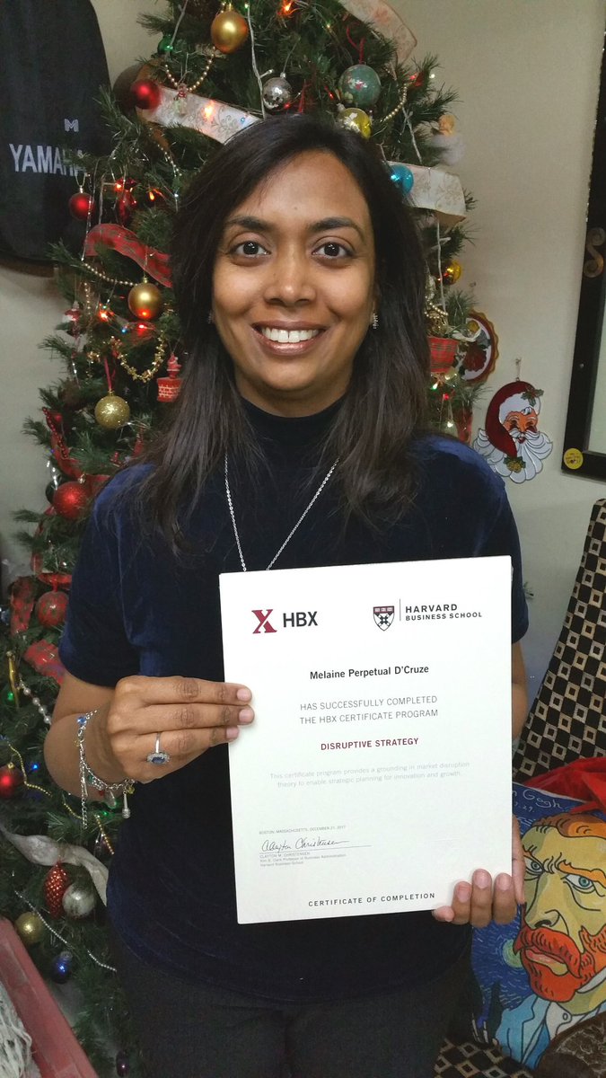 melainedcruze's tweet photo. Got my certificate from @HarvardHBX #HBXDisruptiveStrategy #totallyworthit https://t.co/ZUdDuT3tE5