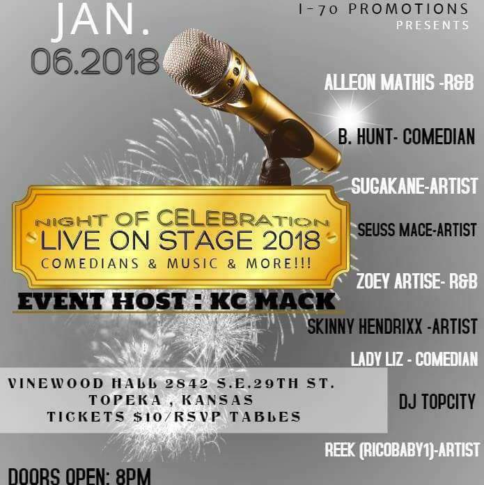 Next Saturday I'm live in Topeka.