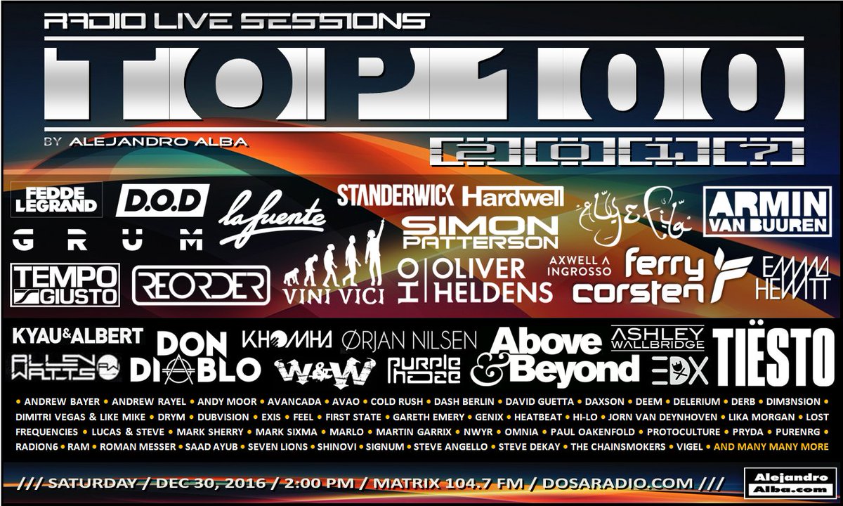 RLSRadioShow's tweet photo. #RLSTOP1002k17 The best EDM of 2017. https://t.co/jcdqlsDq2R ETA 40 Minutes... #edm #radioshow #live #top100 https://t.co/o6mVxBdRCM