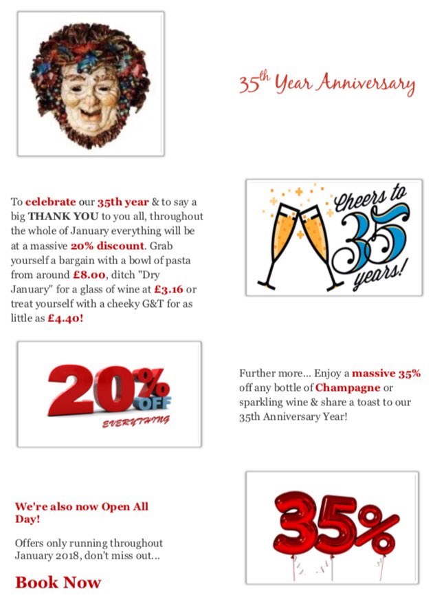 We’re celebrating 35 years in 2018 since first opening our doors... Please help us celebrate &amp; we’ll discount up to 35% during January... #Teddington #celebration