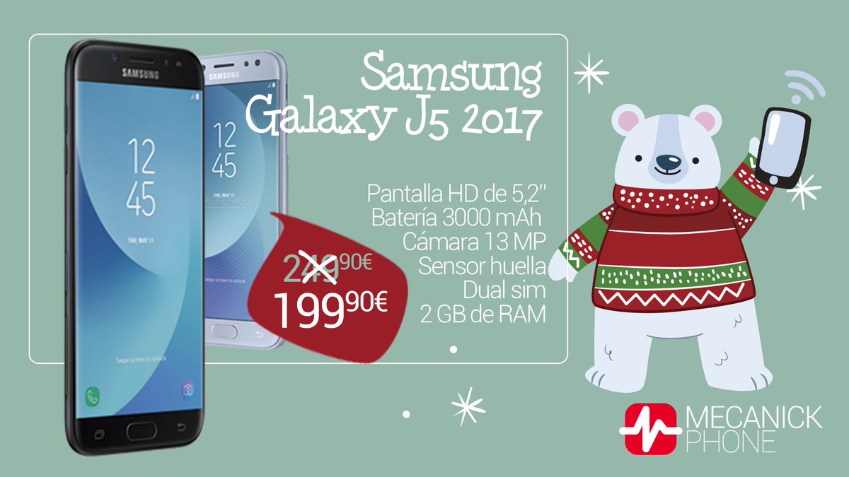 ToleMovilquick's tweet photo. - El Oso Polar dice: en Navidad yo me arreglo en Mecanick Phone! 
Los mejores smartphones al mejor precio.

COMPRAR OFERTA >>> Samsung Galaxy J5 2017 2 16GB Negro https://t.co/XKIlPR5Tti https://t.co/FbvrbG5M2c
