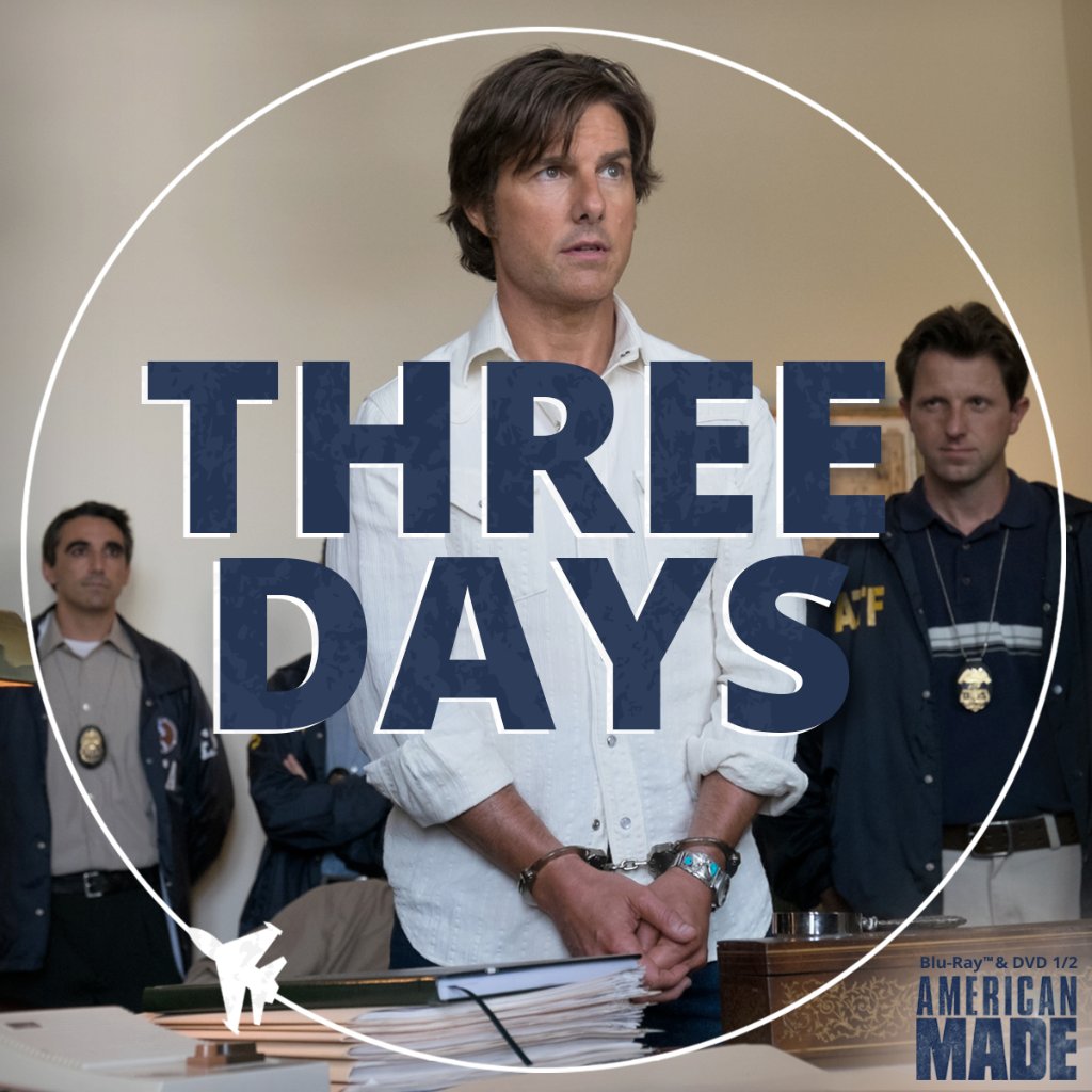 Take Tom Cruise, as Barry Seal, home with you in three days! #AmericanMade
Blu-ray &amp; DVD 1/2
Link in Bio.