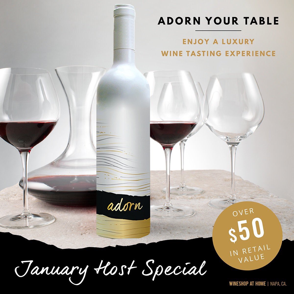 Chanteleer's tweet photo. Adorn your Wine Tasting table! Host a Tasting in January and this glamorous wine (retail value over $50) will be included in your Sampler* along with four other delicious wines and your Host-exclusive Thank You Bottle. Contact me today to book your January Tasting! #wine https://t.co/Uk6eqvFGZE