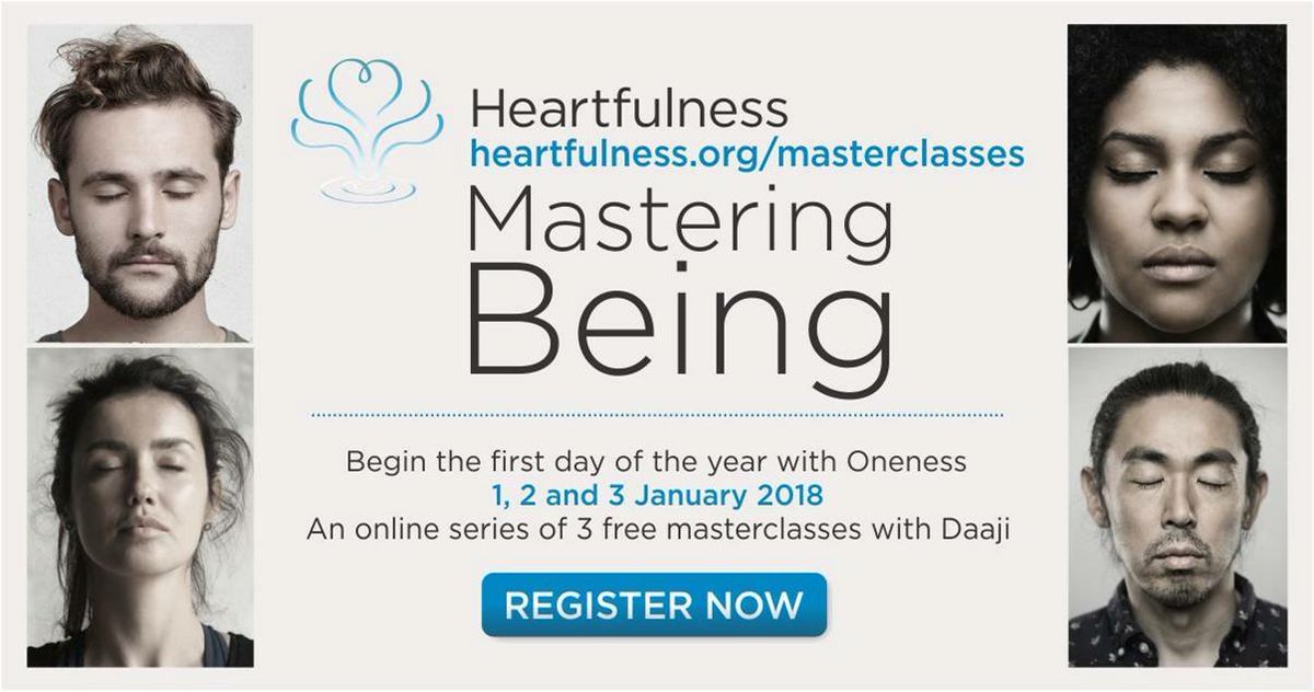 heartfulnessatx's tweet photo. Meditation is the perfect start to a wonderful year. Learn to manage your life and emotions the Heartfulness way! Join Daaji Kamlesh D Patel in an online series of 3 free masterclasses. Register now on https://t.co/iYizbU0rLi  #MasterclassByDaaji #MasteringBeing https://t.co/h7wk75JIjL