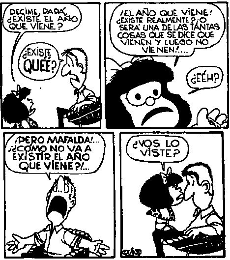 MafaldaQuotes's tweet photo. ¿Realmente existe el año que viene? #MafaldaQuotes #Mafalda #Feliz2018 https://t.co/UilYo0HPp1