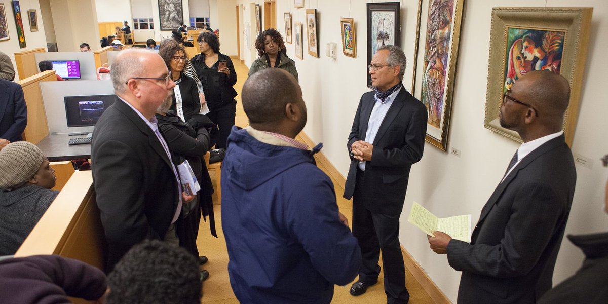 BklynCollege411's tweet photo. #BC2017: The @cuny_hsi-organized exhibit “The Universal Dimension of Haitian Culture: History and Politics of Memory” opened in mid-November, celebrating the work of nine artists whose common tie is #Haiti. https://t.co/OegOOS3Qop https://t.co/KuJC27Em1s