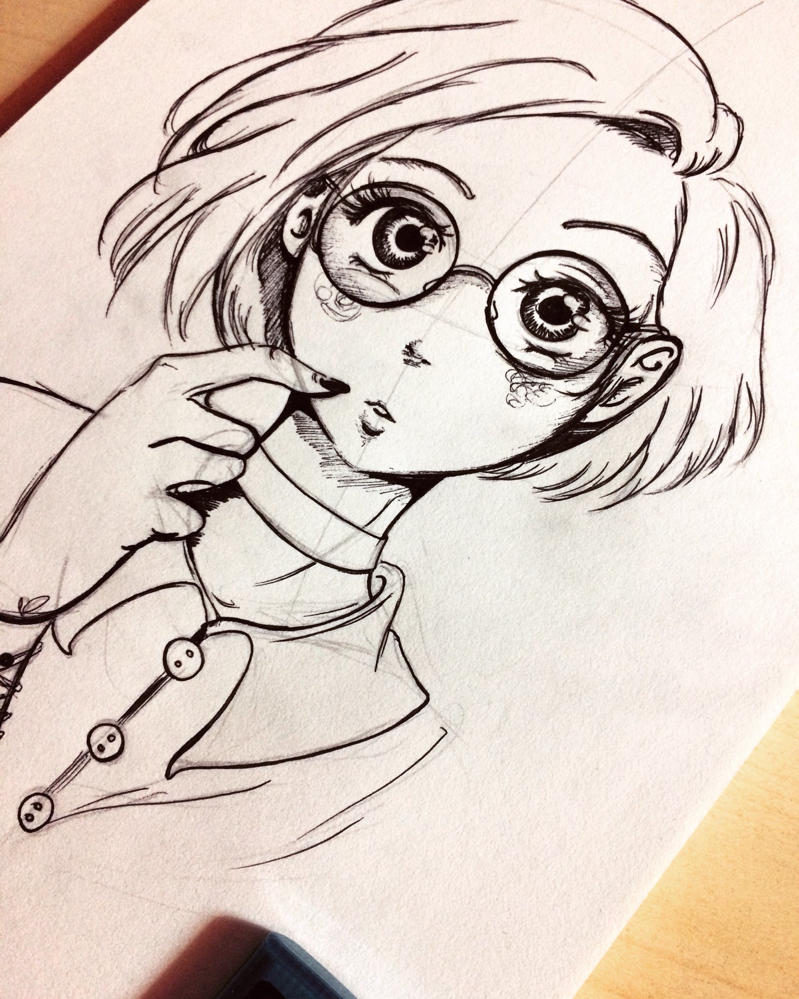 Ilaria Laria♡ on Twitter: "#glasses #girl #art #drawing #manga #anime #