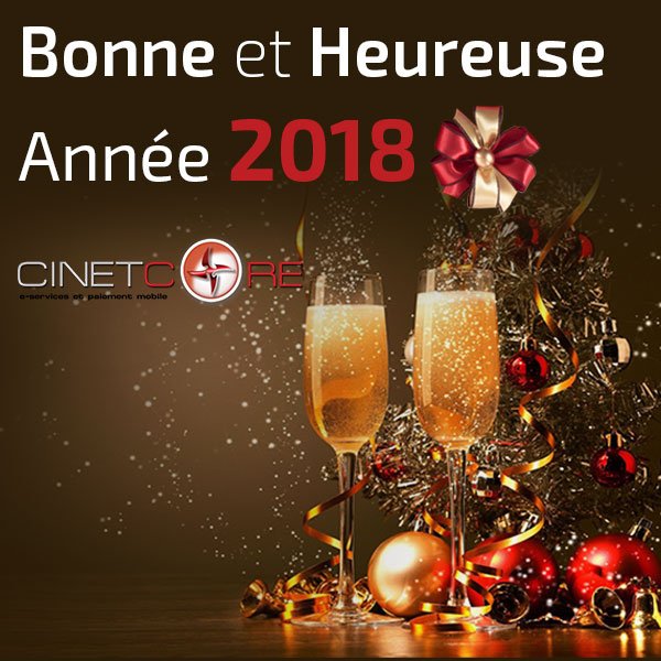 cinetcore's tweet photo. Bonne et Heureuse Année 2018 à tous. Nouveaux défis, nouveaux challenges, plus de mobilité, plus de ....
#BonneAnnee2018 #HappyNewYear2018 https://t.co/ksuPd6awcM