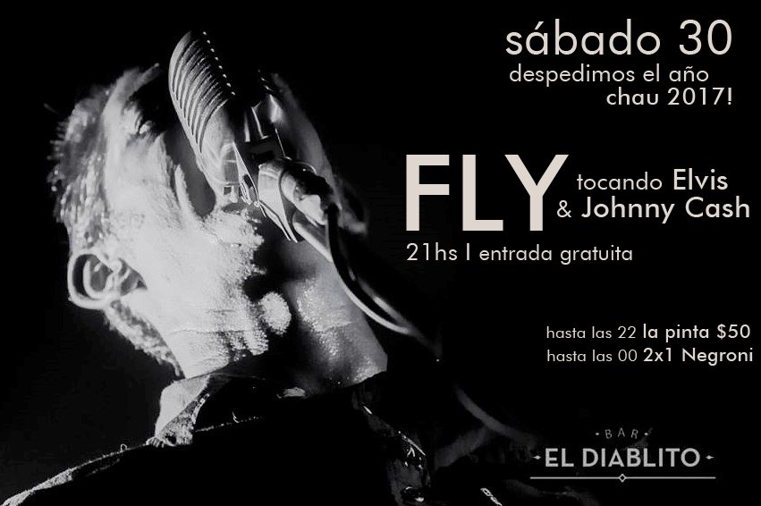 ElDiablitoBar's tweet photo. Esta noche despedimos el 2017!

21hs - FLY tocando Elvis y Johnny Cash

hasta las 22 la pinta $50
hasta las 00 2x1 Negroni

ambiente refrigerado/calidez humana https://t.co/PvR1MfV87e