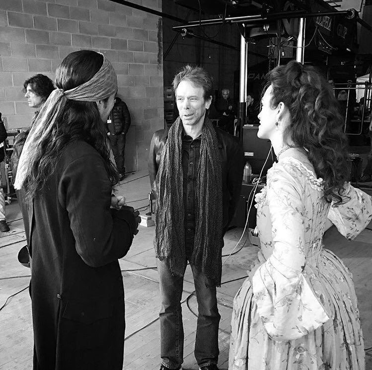 Keira Knightley Source Keira Knightley With Orlando Bloom And Jerry Bruckheimer On Potc 5 Set 16 17