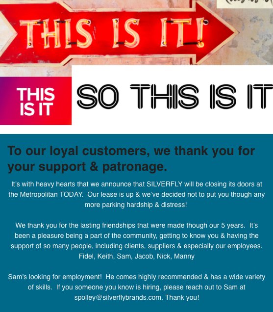 slvfly's tweet photo. Store at Metropolitan Midtown Closing today! https://t.co/mi1B6G1M6P