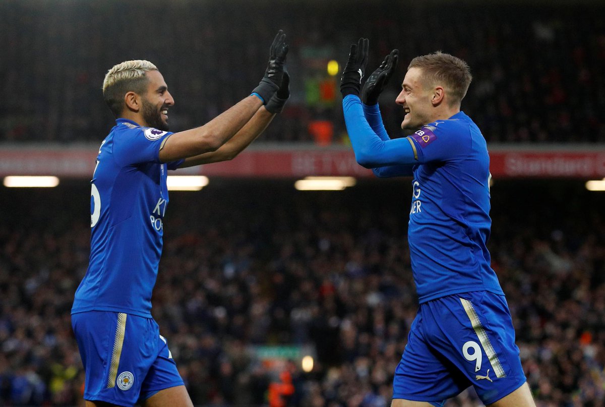 Premier League On Twitter The Mahrez Vardy Double Act Strikes Again Leicester Lead Liverpool 1 0 With 10 Mins Played Livlei