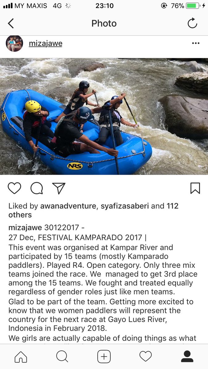 hamizahahmad's tweet photo. Show your support Malaysia!! 

Next race: Rafting at Gaya Lues River Indonesia. February 2018 
#WhitewaterRafting #malaysiawomenraftingteam #mwrt #supportmwrt #womenpaddlers #Malaysia #TeamMalaysia https://t.co/m3TAmyGbLi