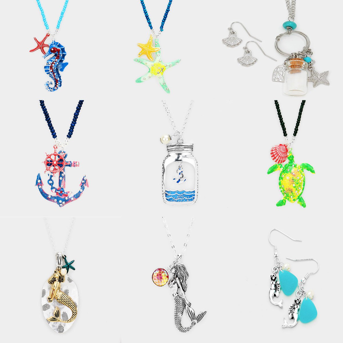 sensibling's tweet photo. 🏝🏖Let the Sea Inspire You🌊🏊‍♂️~ Let's Be Mermaids 🐳🐬🐠🦑🦀🐡🐙🐋
#seainspired #sealife #mermaid #starfish #seaglass #shell #glassbottle #anchor #seaturtle #clam #sensibling #instfashion #jewelryofig #jewelryoftheday #fashionnecklace #fashion #fashionforward #collarnecklac https://t.co/7L6pS7bCie