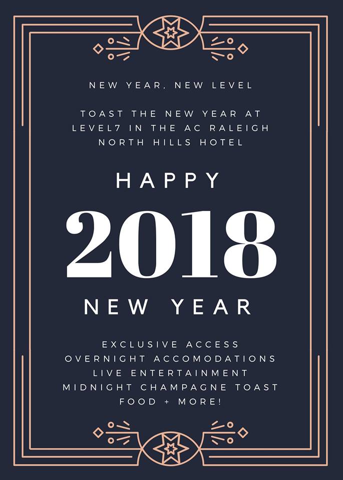 Still looking for NYE plans? Check out <a href="/Level7RoofBar/">Level7 Rooftop Bar</a> located in the <a href="/achotelraleigh/">AC Hotel Raleigh</a>!