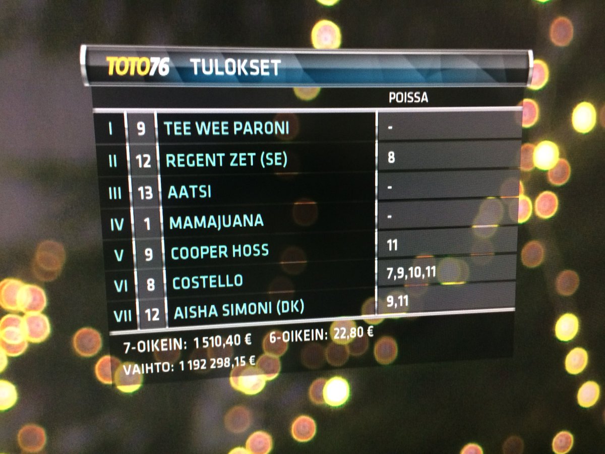 Vuoden viimeinen oikea #Toto76-rivi! #ravit