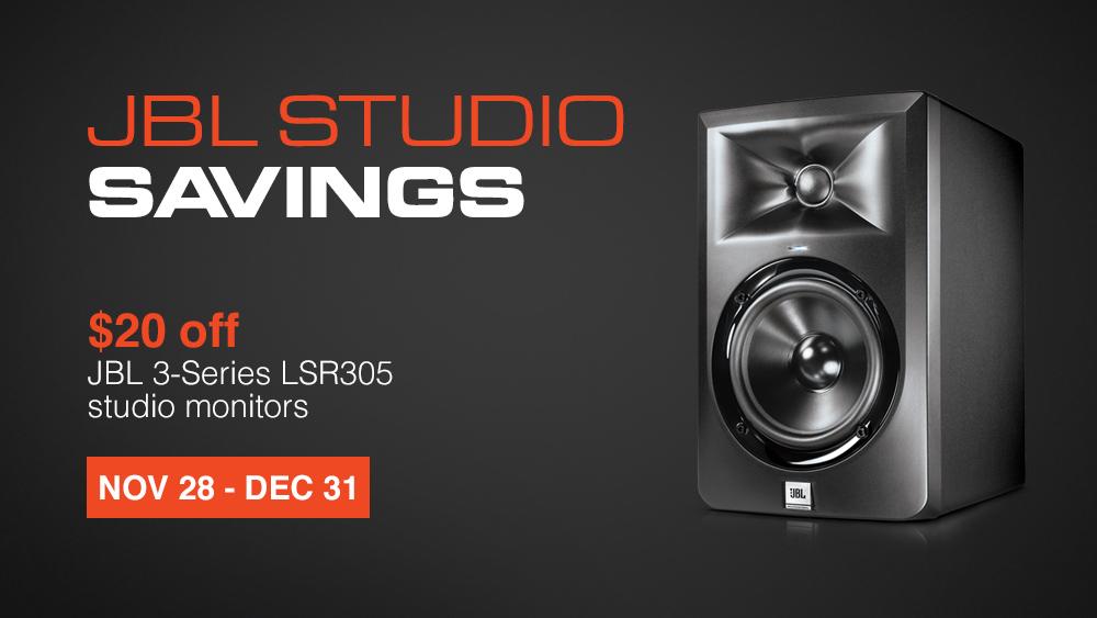 TheJBLpro's tweet photo. Time is running out to save on #JBLPro #LSR305 studio monitors! Buy now through December 31 to save $20. https://t.co/cIN2HogPQi U.S. Only https://t.co/Bnr43S30kr