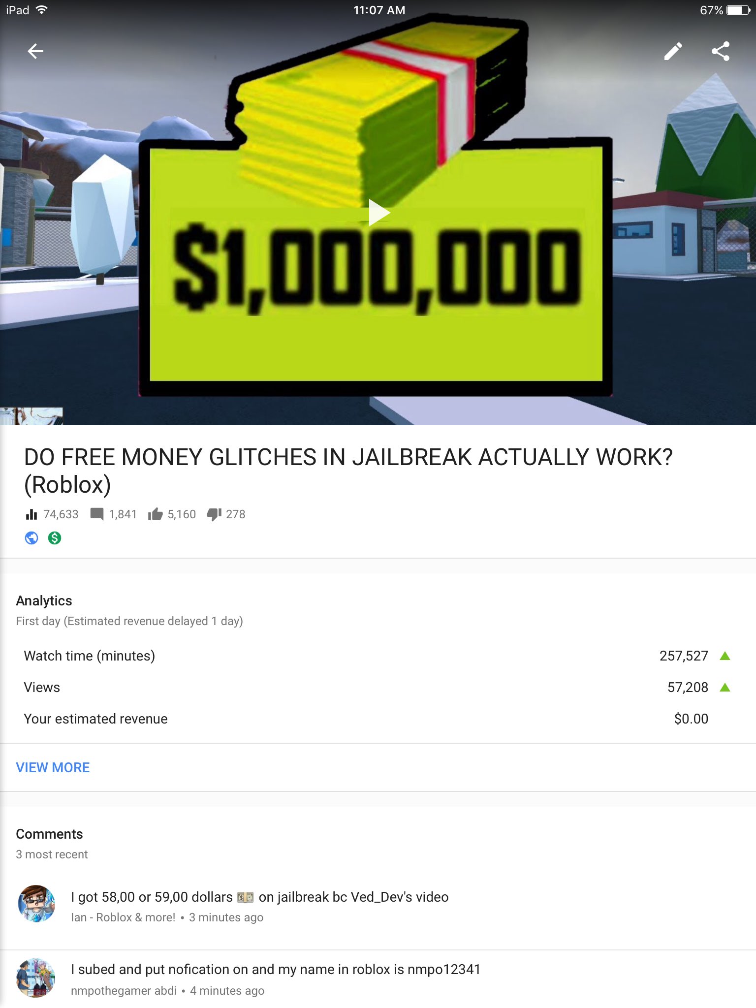 roblox jailbreak money glitch ved dev