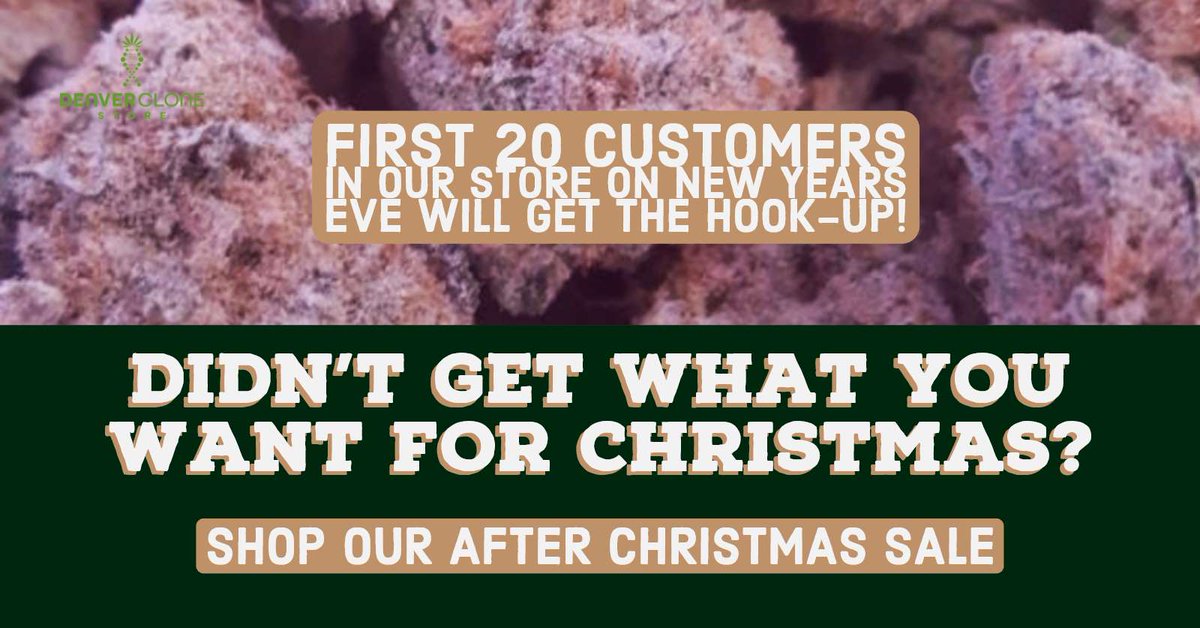 DNVRclonestore's tweet photo. The first 20 customers in our store on New Years Eve will get the hook-up! Don't miss out! 🙌  #CloneStore #Denver https://t.co/7ZwXWISygm