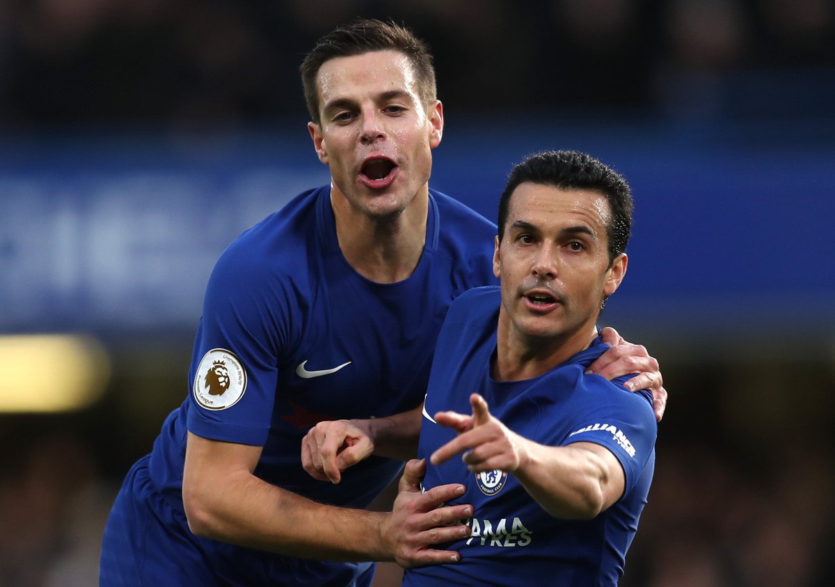 ChelseaFC's tweet image. Full-time: Chelsea 5-0 Stoke City! 🙌

Our final game in 2017 ends with five goals and three points! Rudiger, Drinkwater, Pedro, Willian (pen) and Zappacosta the goalscorers! 

#CHESTK