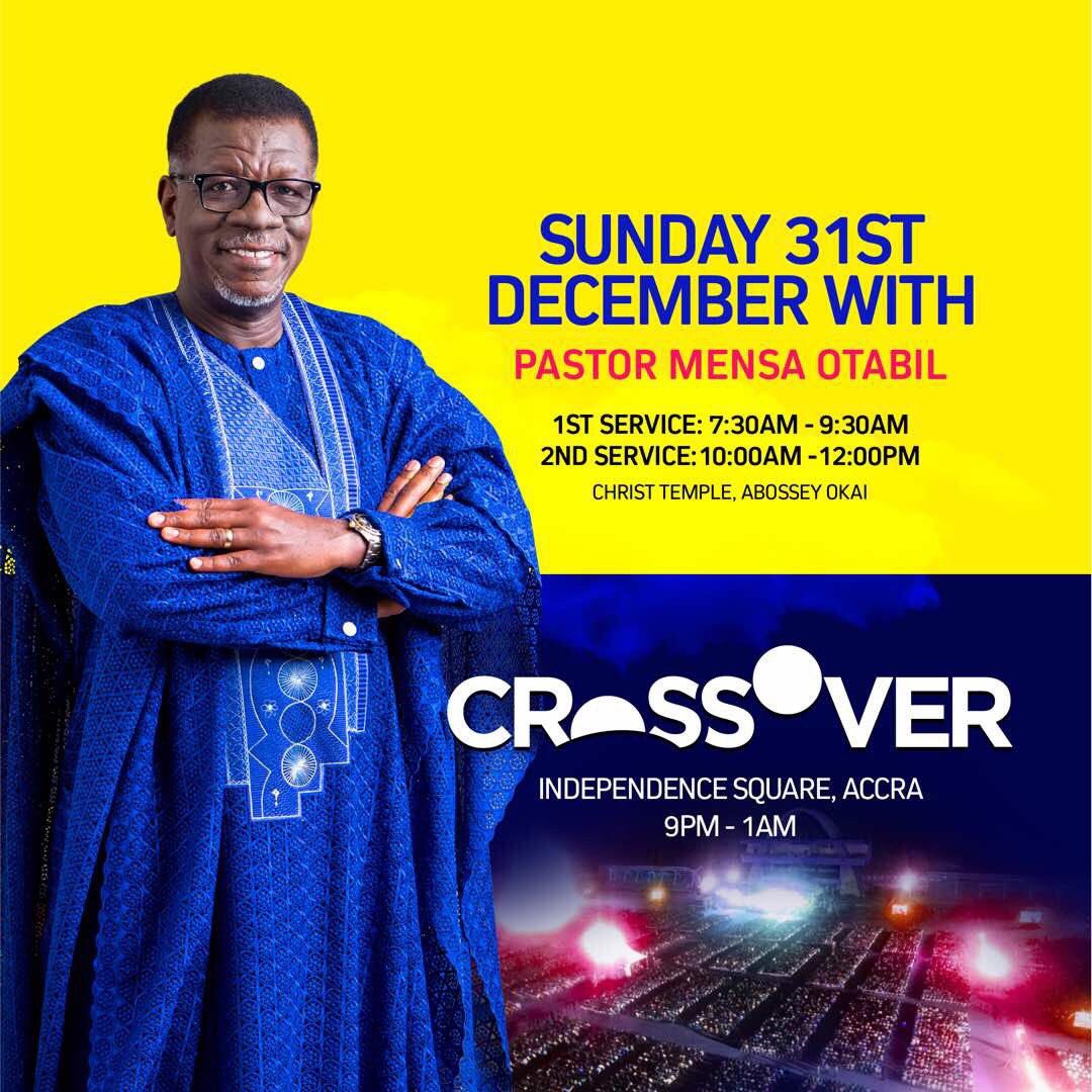 MensaOtabil's tweet photo. Join me as we end the year together in Godโs presence tomorrow Sunday 31st December, 2017 in two church services in the morning and at #Crossover in the evening. https://t.co/ZbD4qKl3bt